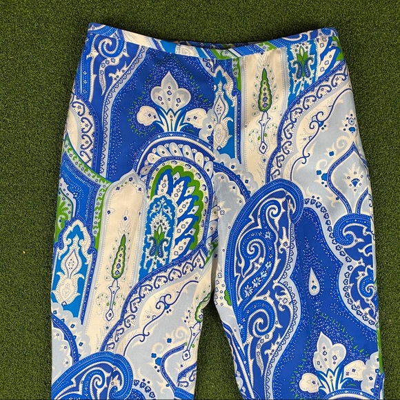 J. McLaughlin Blue paisley Print 100% Silk Pants - Picture 4 of 9